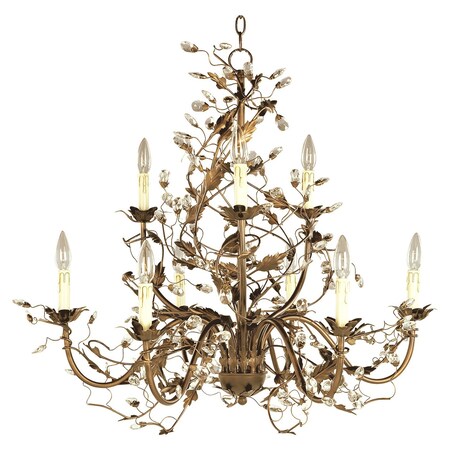 Maxim Nine Light Etruscan Gold Up Chandelier 2852EG